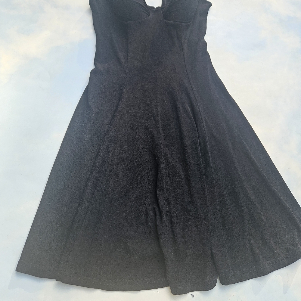 Black Swing Dress Peep Dress 50s Pinup  Swing Dress Rockabilly Retro Dress - Picture 6 of 13